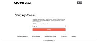 Verify my Account - MYER one