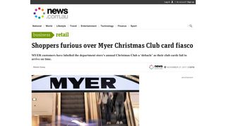 Myer Christmas Club gift cards fail to arrive, shoppers furious