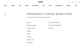 FAQs - MYER