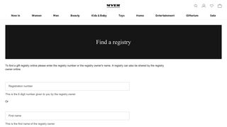 find a registry - MYER