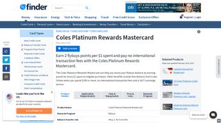 Coles Platinum Rewards Mastercard Full Review | finder.com.au