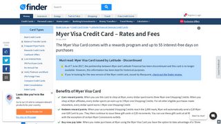 Myer Visa Credit Card Review | finder.com.au