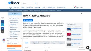 Myer Credit Card Rates, Fees and Review | finder.com.au