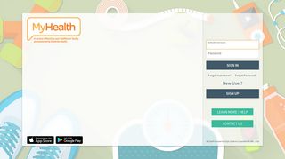 SIGN Up - MyHealth - Login Page