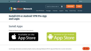 Install iOS or Android VPN Pro App and Login | My Expat Network