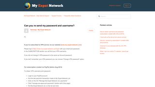 Can you re send my password and username? – My Expat Network ...
