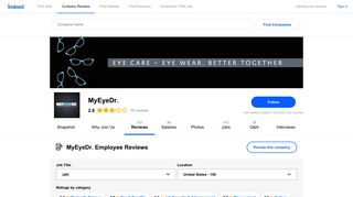 Working at MyEyeDr.: 149 Reviews | Indeed.com