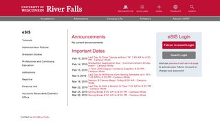 UW-River Falls eSIS Login