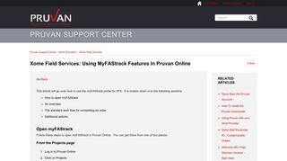 Xome Field Services: Using myFAStrack features in Pruvan Online ...
