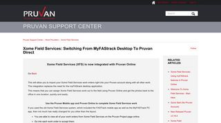 Xome Field Services: Switching from myFAStrack Desktop to Pruvan ...