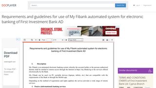 Requirements and guidelines for use of My Fibank automated system ...