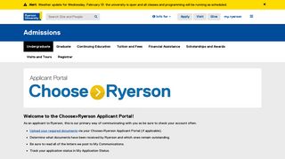 Choose>Ryerson Login - Admissions - Ryerson University