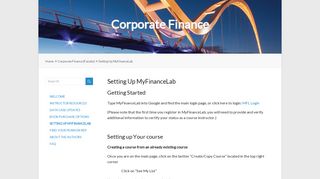 Setting Up MyFinanceLab – Navigating Corporate Finance
