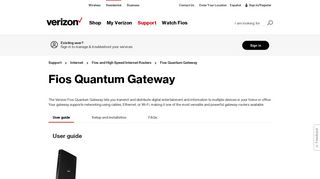 Fios Quantum Gateway router | Verizon Internet Support