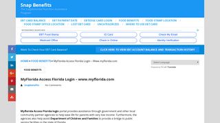 MyFlorida Access Florida Login - www.myflorida.com - Snap Benefits