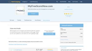 MyFreeScoreNow.com Reviews | Credit Monitoring Companies | Best ...