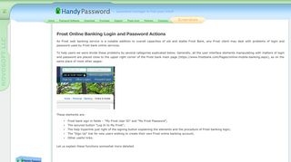 Frost Online Banking Login and Password Actions - Handy Password