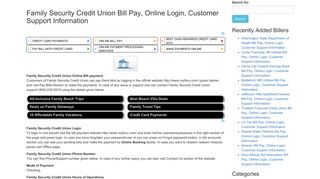 Family Security Credit Union Bill Pay, Online Login, Customer Support ...