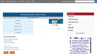 Family Security Credit Union - Decatur, AL - Credit Unions Online