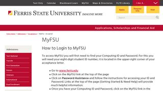 MyFSU - Accepted - Ferris State University