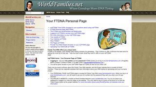 Your FTDNA Personal Page | WorldFamilies.net