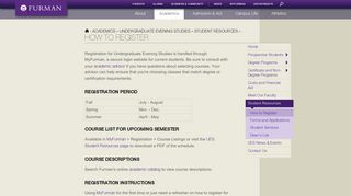 How to Register | Student Resources | Undergraduate Evening ...