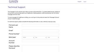 Technical Support - Galen Medical Group Patient Portal