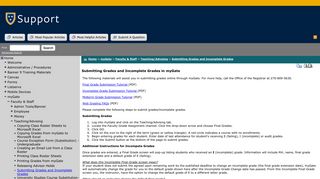 Submitting Grades and Incomplete Grades in myGate
