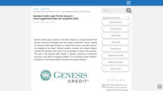 Genesis Credit Login Portal Account - www.mygenesiscredit.com ...