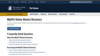 MyGFU Online Alumni Directory | George Fox University
