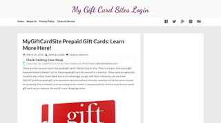 My Gift Card Sites Login - www.mygiftcardsite.com