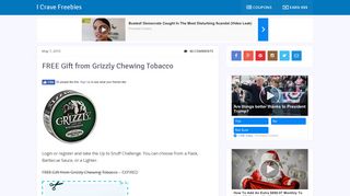FREE Gift from Grizzly Chewing Tobacco - I Crave Freebies