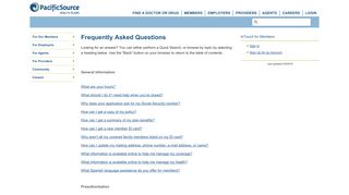 Frequently Asked Questions - PacificSource Health Plans