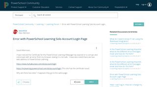 Error with PowerSchool Learning Solo Account Login ...