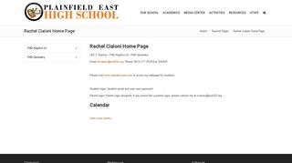 Rachel Cialoni Home Page - Plainfield East High School