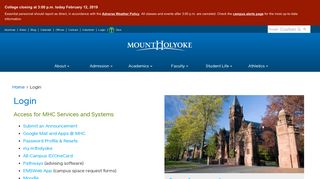 Login | Mount Holyoke College