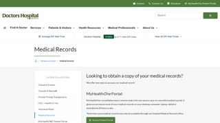 Medical Records | Doctors Hospital of Sarasota