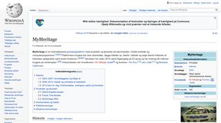 MyHeritage - Wikipedia, den frie encyklopædi