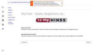 My.Hinds - Grades, Registration, etc.: Becoming an Online Student ...