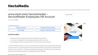 www.myhr.com/servicemaster - ServiceMaster Employees HR Account
