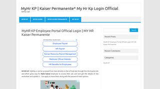 MyHr KP | Kaiser Permanente* My Hr Kp Login Official - myhrkp Login