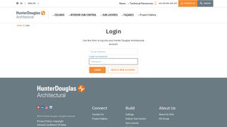 Log In - Hunter Douglas Architectural