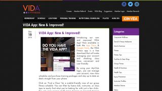 VIDA App: New & Improved! - VIDA Fitness | VIDA Fitness