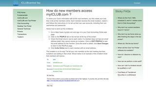 How do new members access myICLUB.com - Article - ICLUBcentral