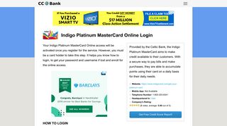 Indigo Platinum MasterCard Online Login - CC Bank