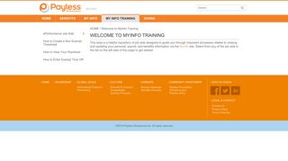 Welcome to MyInfo Training - Payless - Benefits