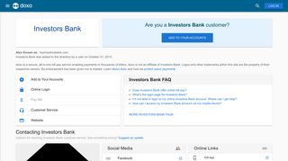 Investors Bank: Login, Bill Pay, Customer Service and Care Sign-In