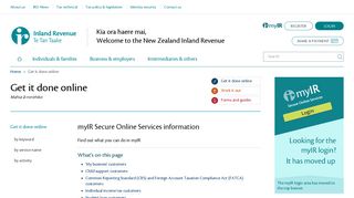myIR Secure Online Services information - IRD