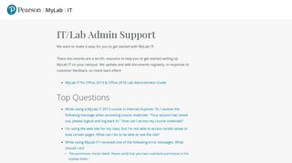 IT/Lab Admin Support | MyLab IT | Pearson - MyLab & Mastering