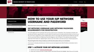 How to Use Your IUP Network Username and Password - Register ...